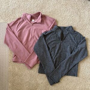 Bundle of Old Navy CloudComfy Quarter Zip Cropped Fitted Tops